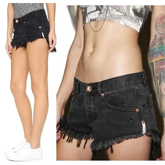 NWT ONE TEASPOON Taylor Swift Low Rise‎ Fray Raw Hem Denim Cutoff Jean Shorts 29